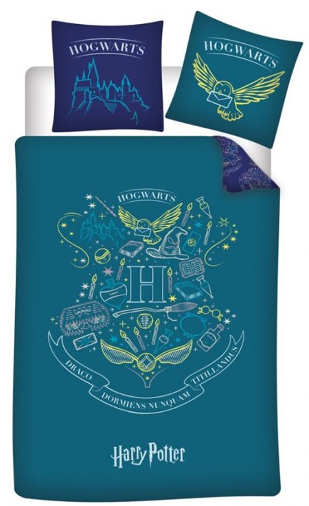 Harry Potter Dekbedovertrek groen/ turquoise – Polyester