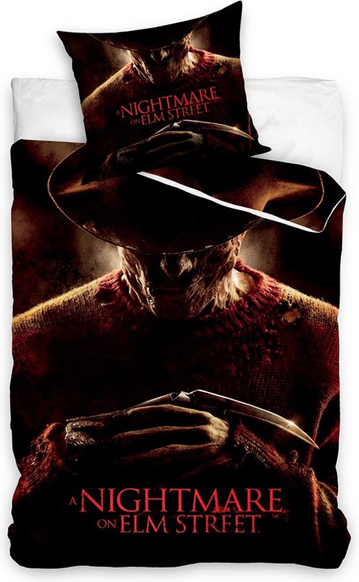 Warner bros. Dekbedovertrek A Nightmare on Elm street - 140 X 200 cm - 70 x 90 cm - Zwart