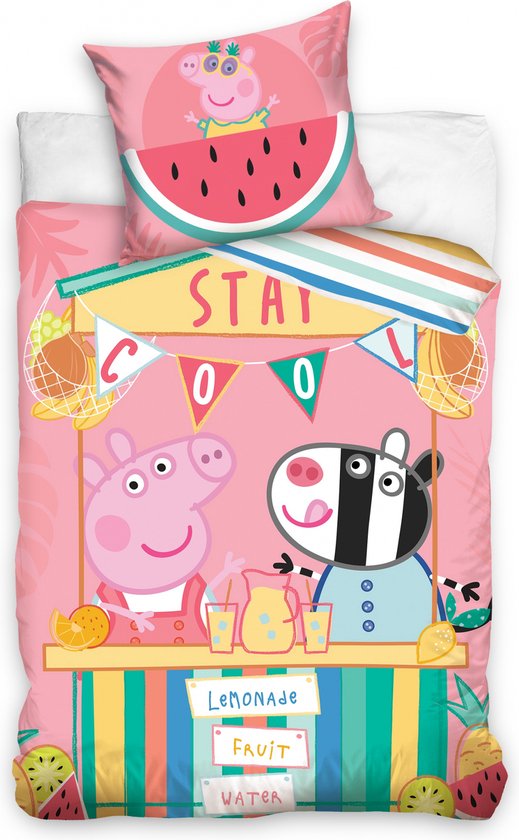 Peppa Pig  Limonade  Dekbedovertrek - 140x200 cm - 70 x 90 cm