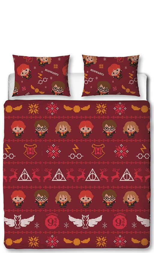 Harry Potter iconen Dekbedovertrek tweepersoons rood 200 x 200 cm