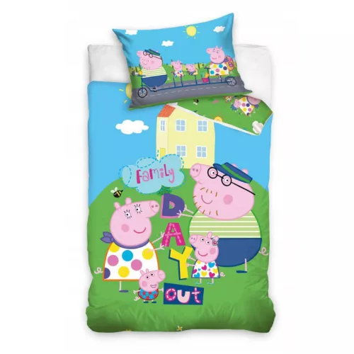 Peppa Pig Dekbedovertrek Family day out 100 x 135 Cm Katoen