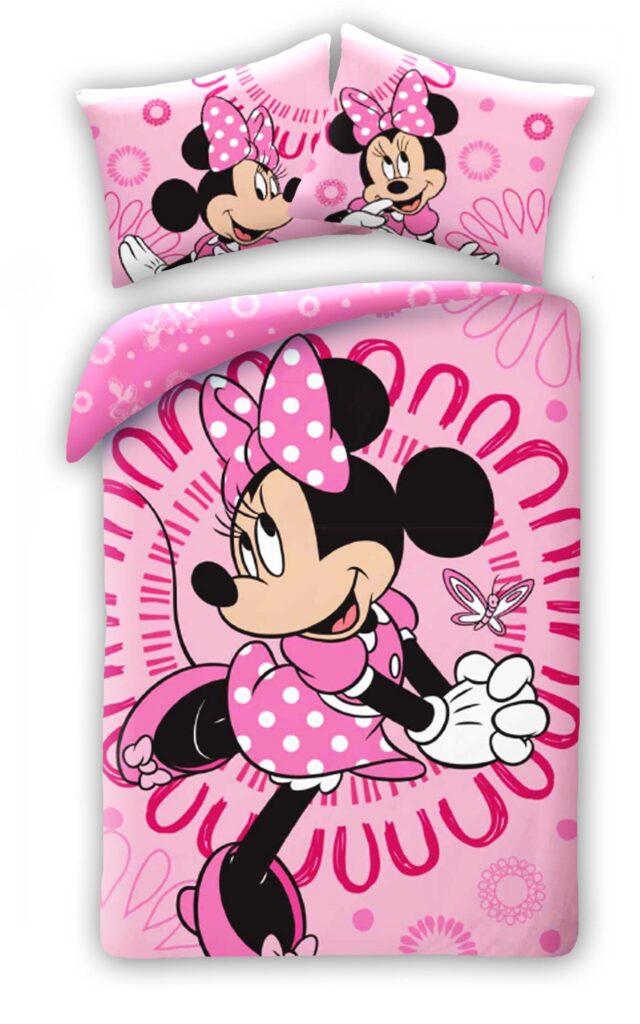 Roze Minnie Mouse Dekbedovertrek- 140 x 200 cm - Katoen -60 x 70 cm