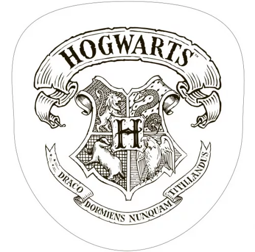 Harry Potter Hogwarts logo sierkussen wit 34X36 cm