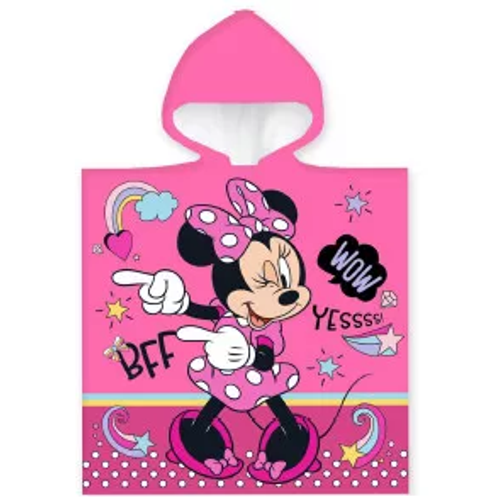 Minnie poncho 50 x 100 cm roze