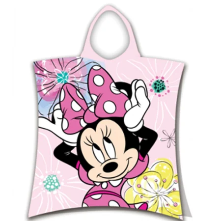 Minnie Mouse Poncho  Pink Bow - 50 x 115 cm - Katoen