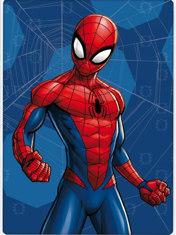 Spiderman Fleece spinnenweb blauw 100 x 140 cm