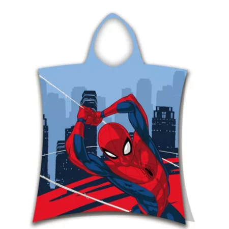 Spiderman poncho 50 x 115 cm (rood/blauw)