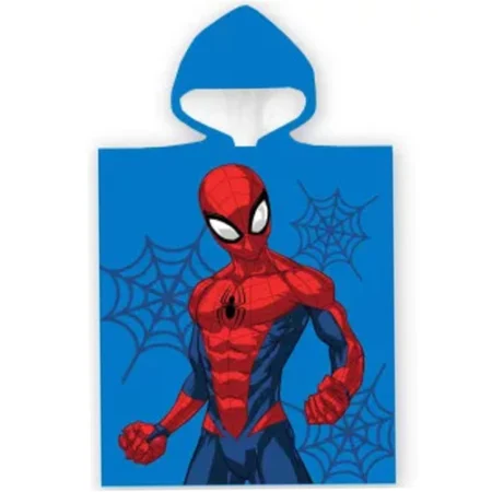 Spiderman poncho  50 x 100 cm blauw