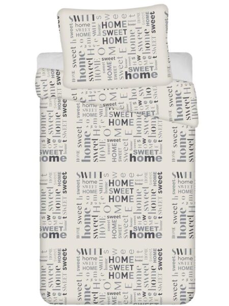 Sweet Home dekbedovertrek creme - 140 x 200 cm - microflanel