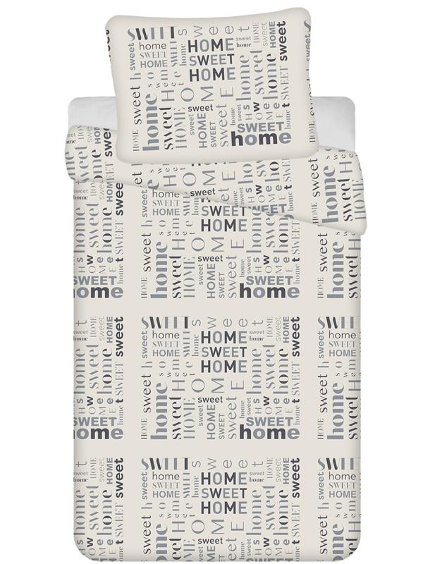 Sweet Home dekbedovertrek creme - 140 x 200 cm - microflanel