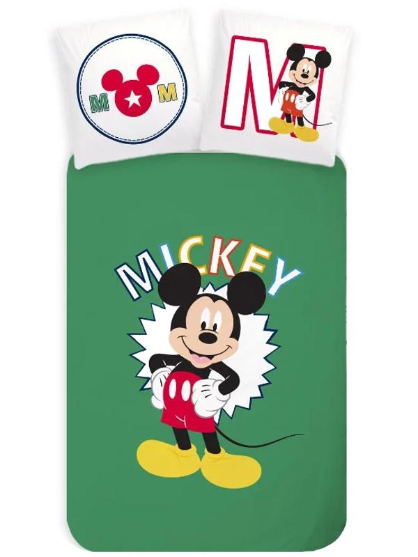 Mickey Mouse Dekbedovertrek Groen- Eenpersoons - 140 x 200 cm - Katoen