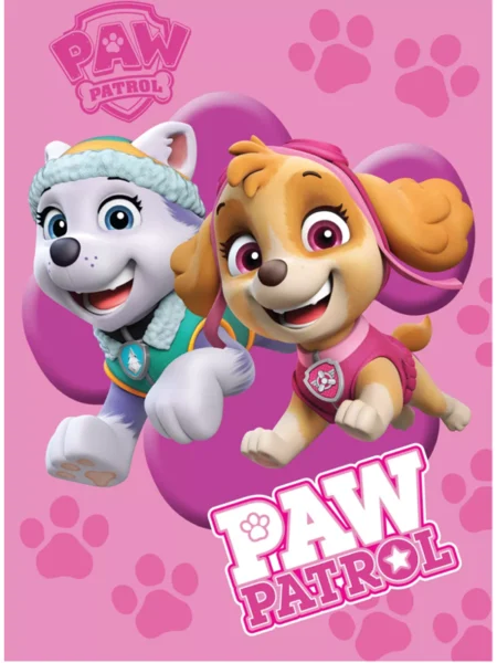 Paw Patrol fleece plaid Paws - 100 x 140 cm (Roze)