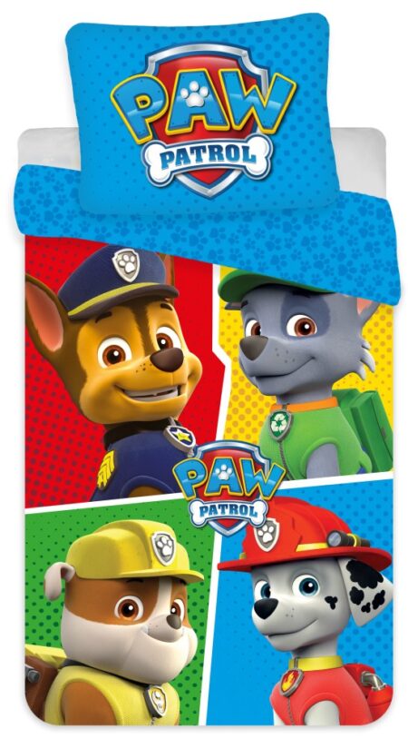 Paw Patrol peuterdekbedovertrek squares - 100 x 135 cm