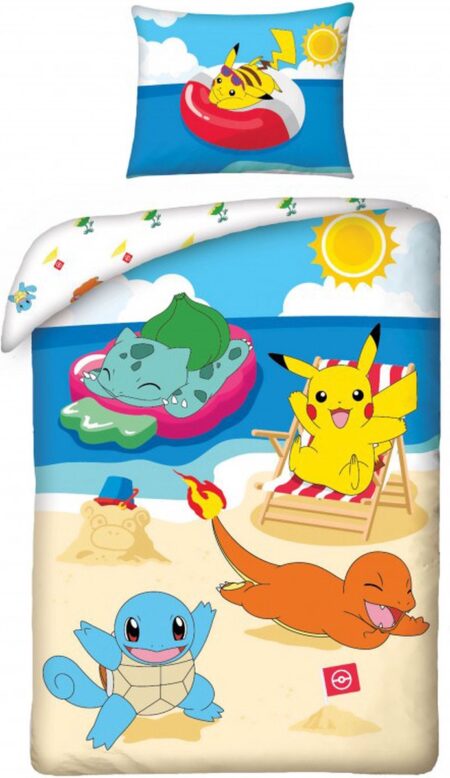 Pokémon Dekbedovertrek Beach  140 x 200 cm (70 x 90 cm)