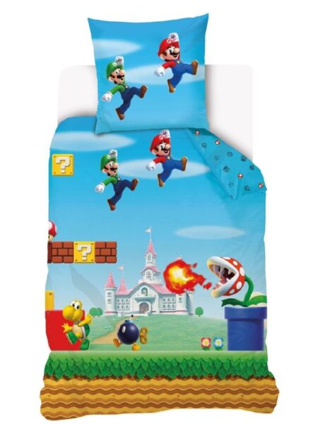 Super Mario Dekbedovertrek 140 x 200 cm - 63 x 63 cm