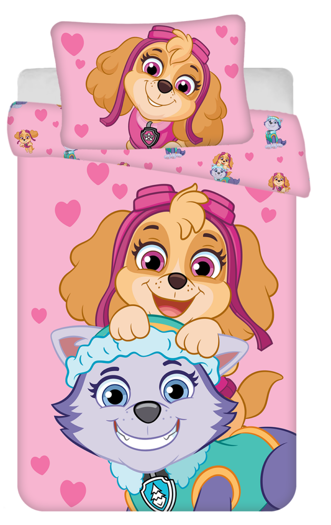 Paw Patrol peuterdekbedovertrek Skye & Everest - roze - 100 x 135 cm - pre order