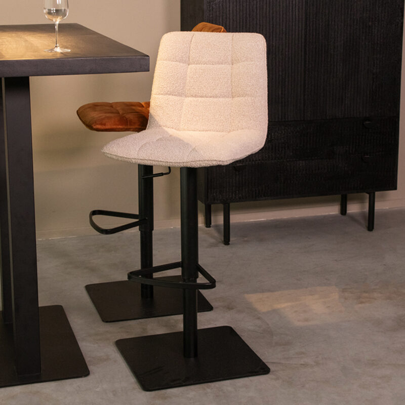 LABEL51 Barkruk Juul - Naturel - Boucle - Zithoogte 55-81