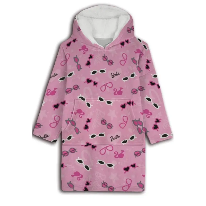 Barbie hoodie poncho roze maat 7 - 14 jaar - polyester