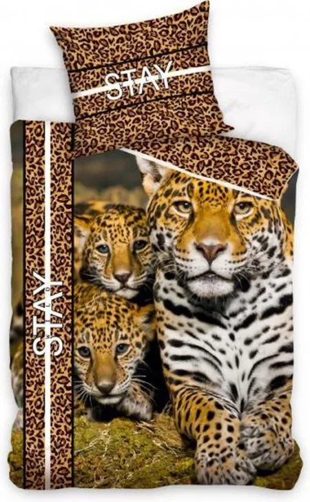 Dreamee Dekbedovertrek cheetah 160 X 200 cm - 70 x 80 cm - Katoen