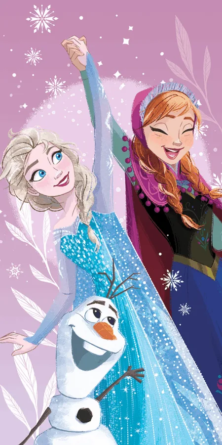 Frozen handdoek Roze 70x140cm katoen