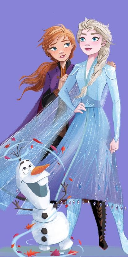 Elsa en Olaf 70 x 140 cm Paars