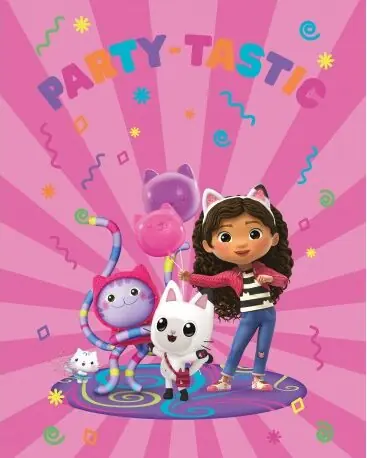 Gabby's Dollhouse Party Tastic fleece deken 130 x 170 cm