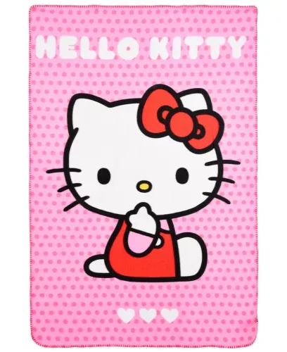 Hello Kitty fleece deken roze 100 x 150 cm