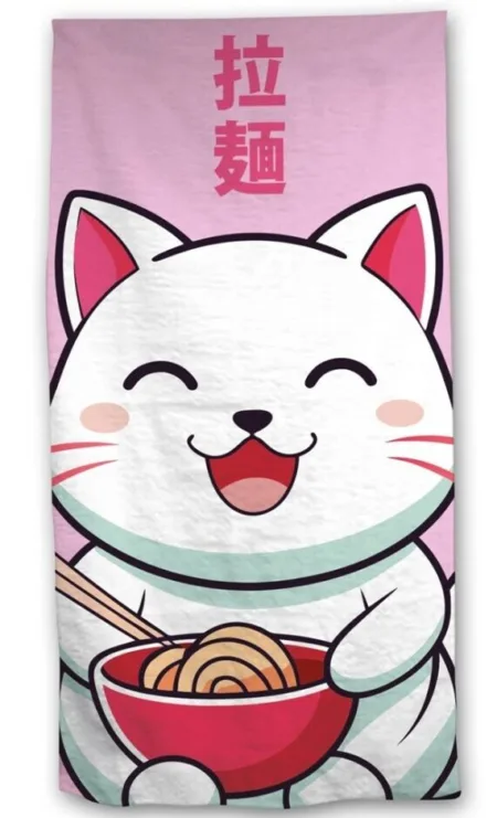Kawaii Cat strandlaken 70 x 140 cm polyester