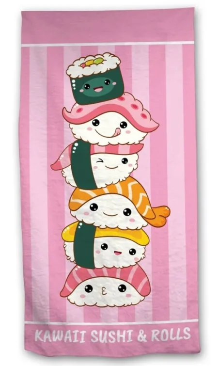 Kawaii Sushi and Rolls strandlaken 70 x 140 cm polyester