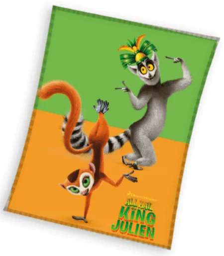 King Julien fleeceplaid meerkleurig 130x160cm