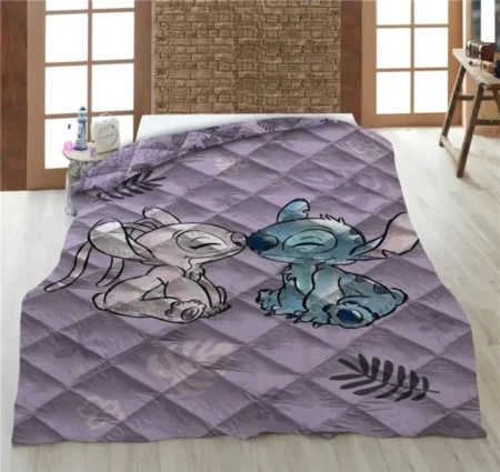 Lilo & Stitch Sprei Paars 140 x 200 cm polyester