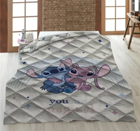 Lilo & Stitch Sprei Wit 140 x 200 cm polyester