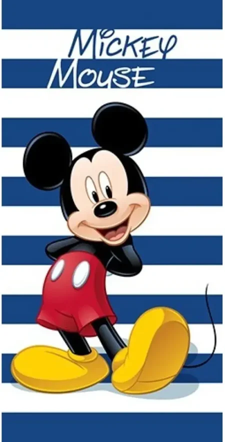 Mickey Mouse handdoek blauw 70 x 140 cm -Polyester