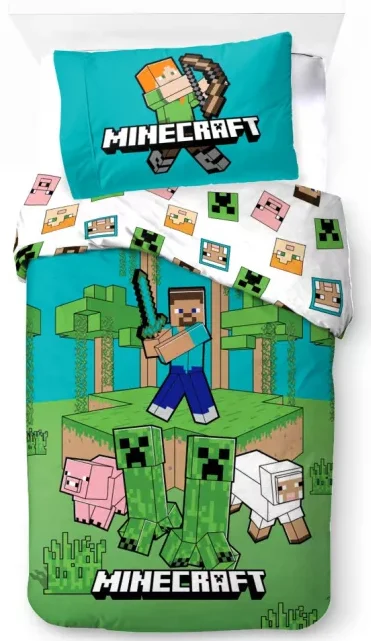 Minecraft Jungle Explore Dekbedovertrek 140 x 200 cm - Katoen (70 x 90 cm)