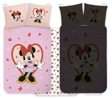 Minnie Mouse Peuterdekbedovertrek Glow in the Dark  - 100 x 135 cm - Katoen