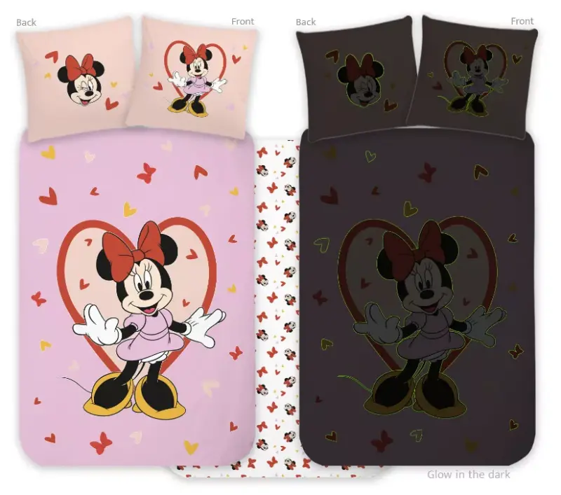 Minnie Mouse Peuterdekbedovertrek Glow in the Dark  - 100 x 135 cm - Katoen