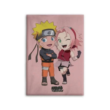 Naruto Fleece plaid roze 100 x 140 cm - polyester