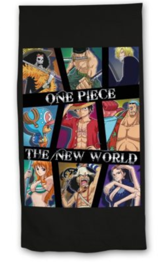 One Piece strandlaken  zwart 70 x 140 cm Polyester