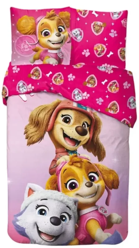 PAW Patrol Dekbedovertrek roze pups 140 x 200 cm - 65 x 65 cm