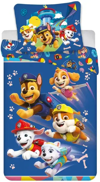 Paw Patrol Brave Pups dekbedovertrek 140 x 200 cm - 70 x 90 cm Katoen