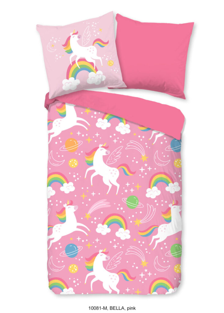 Pure Wasbaar kinderdekbed "eenhorens en regenbogen