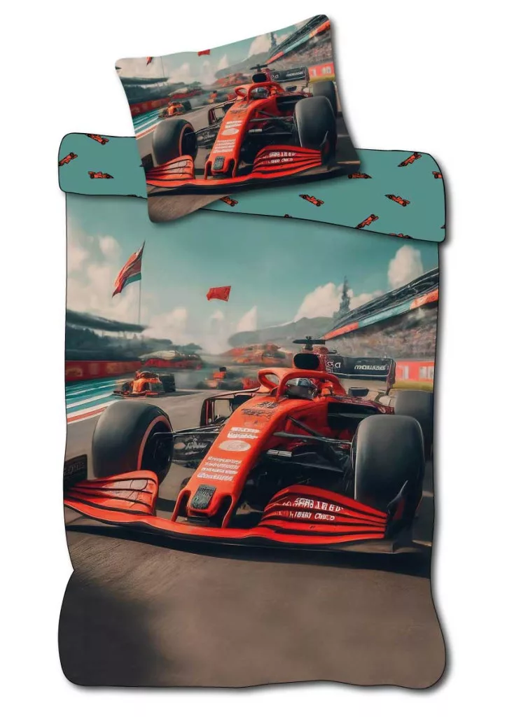 Race auto  Dekbedovertrek peuter 100 x 135 cm