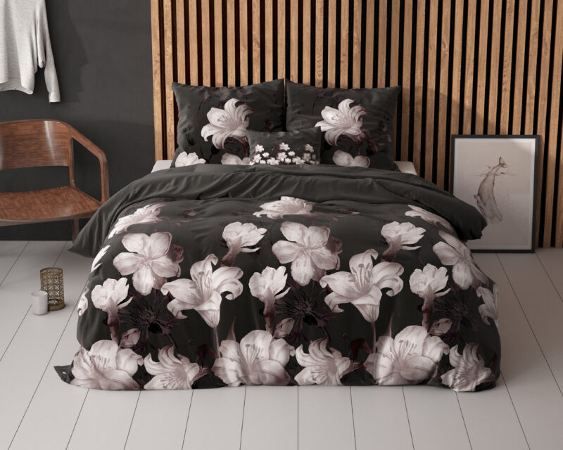 Sleeptime Dark Flower Zwart 200 x 220 cm