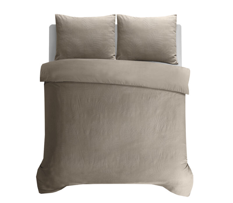 Sleeptime Leaves 3D Taupe/Grijs 240 x 200/220 cm