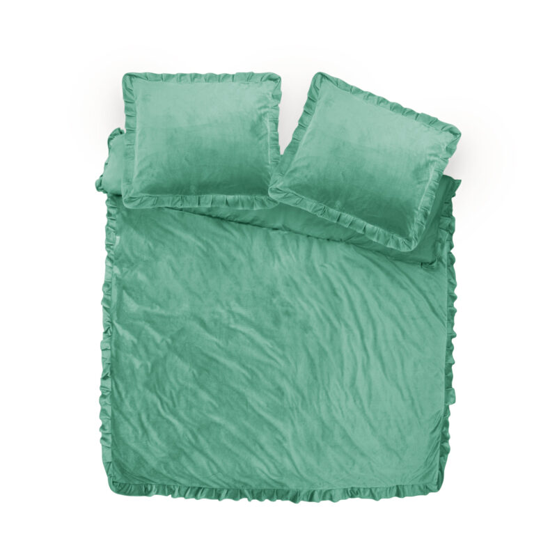 Sleeptime Velvet Ruffles Granite Green 240 x 220 cm