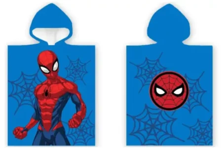 Spiderman poncho  50 x 100 cm blauw