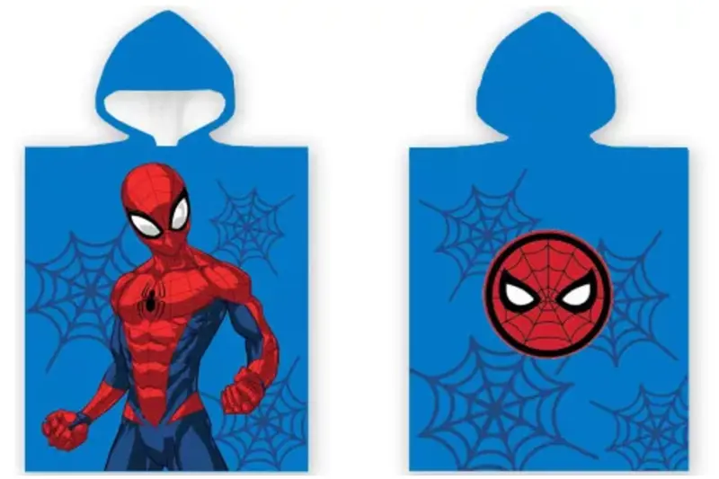 Spiderman poncho  50 x 100 cm blauw