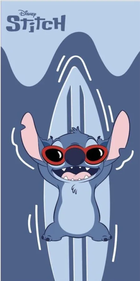 Stitch strandlaken blauw 70 x 140 cm polyester