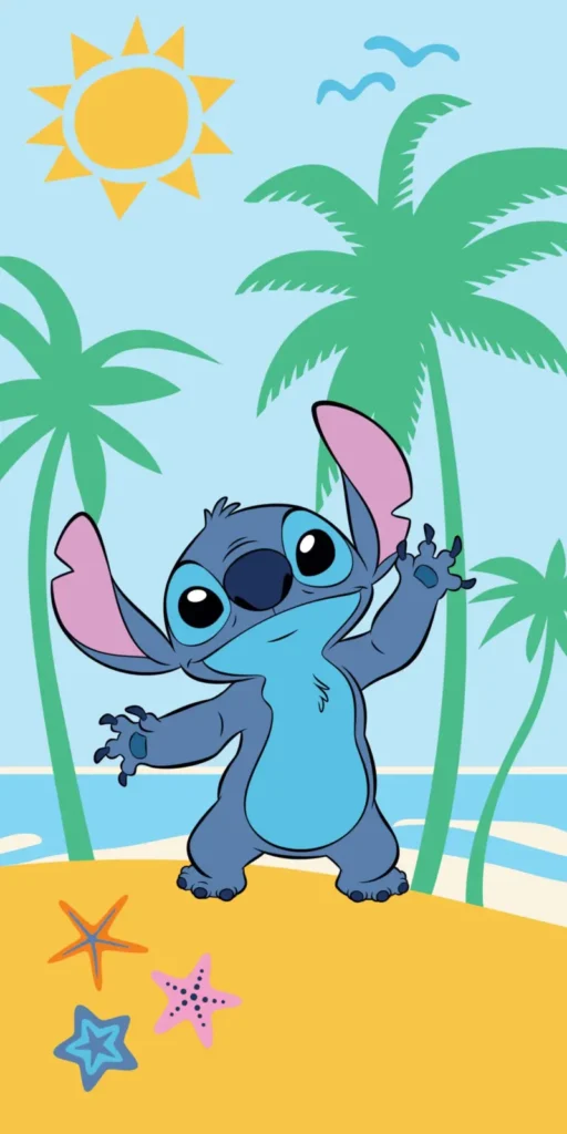 Stitch strandlaken beach 70 x 140 cm Katoen