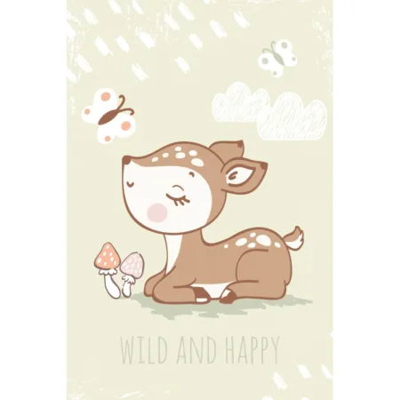 Sweet Home fleece plaid Deer  100 x 150 cm